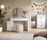 Kommode Prisma in wei Hochglanz mit 3-D Struktur Schubladenkommode 53 x 92 cm