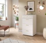 Kommode Prisma in wei Hochglanz mit 3-D Struktur Schubladenkommode 53 x 92 cm