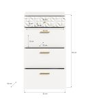 Kommode Prisma in wei Hochglanz mit 3-D Struktur Schubladenkommode 53 x 92 cm