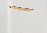 Highboard Marlon in wei Hochglanz und Evoke Eiche Vitrine 96 x 132 cm