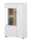 Vitrine Merced in wei matt und Evoke Eiche Wohn- und Esszimmer Highboard 75 x 125 cm