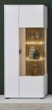 Vitrine Merced in wei matt und Evoke Eiche Wohn- und Esszimmer Vitrinenschrank 75 x 180 cm