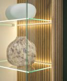 Vitrine Merced in wei matt und Evoke Eiche Wohn- und Esszimmer Vitrinenschrank 75 x 180 cm