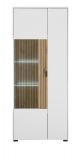 Vitrine Merced in wei matt und Evoke Eiche Wohn- und Esszimmer Vitrinenschrank 75 x 180 cm