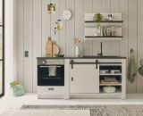 Herdumbauschrank Stove in wei Pinie und anthrazit Landhaus Kche Unterschrank 60 cm