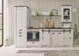 Kche Stove in wei Pinie und anthrazit Landhaus Kchenschrank Set 5-teilig 284 x 201 cm