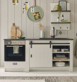 Kche Stove in wei Pinie und anthrazit Landhaus Kchenschrank Set 3-teilig 196 x 180 cm