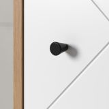 Badezimmer Hochschrank Touch in wei� matt Lack und Artisan Eiche Badschrank 36 x 191 cm