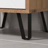 Badezimmer Hochschrank Touch in wei� matt Lack und Artisan Eiche Badschrank 36 x 191 cm