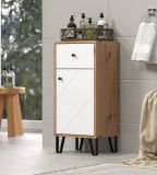 Badezimmer Kommode Touch in wei matt Lack und Artisan Eiche Badschrank 36 x 79 cm
