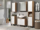 Badezimmer Kommode Touch in wei matt Lack und Artisan Eiche Badschrank 36 x 79 cm