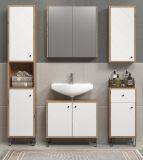 Waschbeckenunterschrank Touch in wei� matt Lack und Artisan Eiche Badschrank 69 x 61 cm