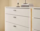 Sideboard Bellport in wei matt und Wotan Eiche Kommode inklusive Frontbeleuchtung 200 cm