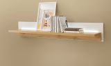 Wandboard Bellport in wei matt und Wotan Eiche Wandregal inklusive Beleuchtung 150 cm