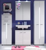 Badezimmer Waschbeckenunterschrank Nightlife in wei Hochglanz Badschrank 65 x 63 cm