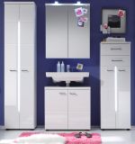 Badezimmer Waschbeckenunterschrank Nightlife in wei Hochglanz Badschrank 65 x 63 cm