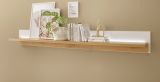 Wandboard Bellport in wei matt und Wotan Eiche Wandregal inklusive Beleuchtung 201 cm