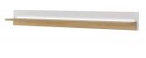 Wandboard Bellport in wei matt und Wotan Eiche Wandregal inklusive Beleuchtung 201 cm