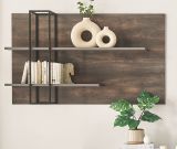 Wandpaneel Piano in Thermo Eiche und grau Wandboard 152 x 90 cm