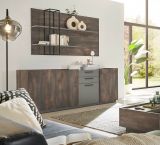 Wandpaneel Piano in Thermo Eiche und grau Wandboard 152 x 90 cm