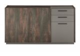 Sideboard Piano in Thermo Eiche und grau Kommode mit Soft-Close 152 x 80 cm
