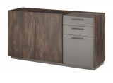 Sideboard Piano in Thermo Eiche und grau Kommode mit Soft-Close 152 x 80 cm