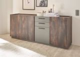 Sideboard Piano in Thermo Eiche und grau Kommode mit Soft-Close 200 x 80 cm