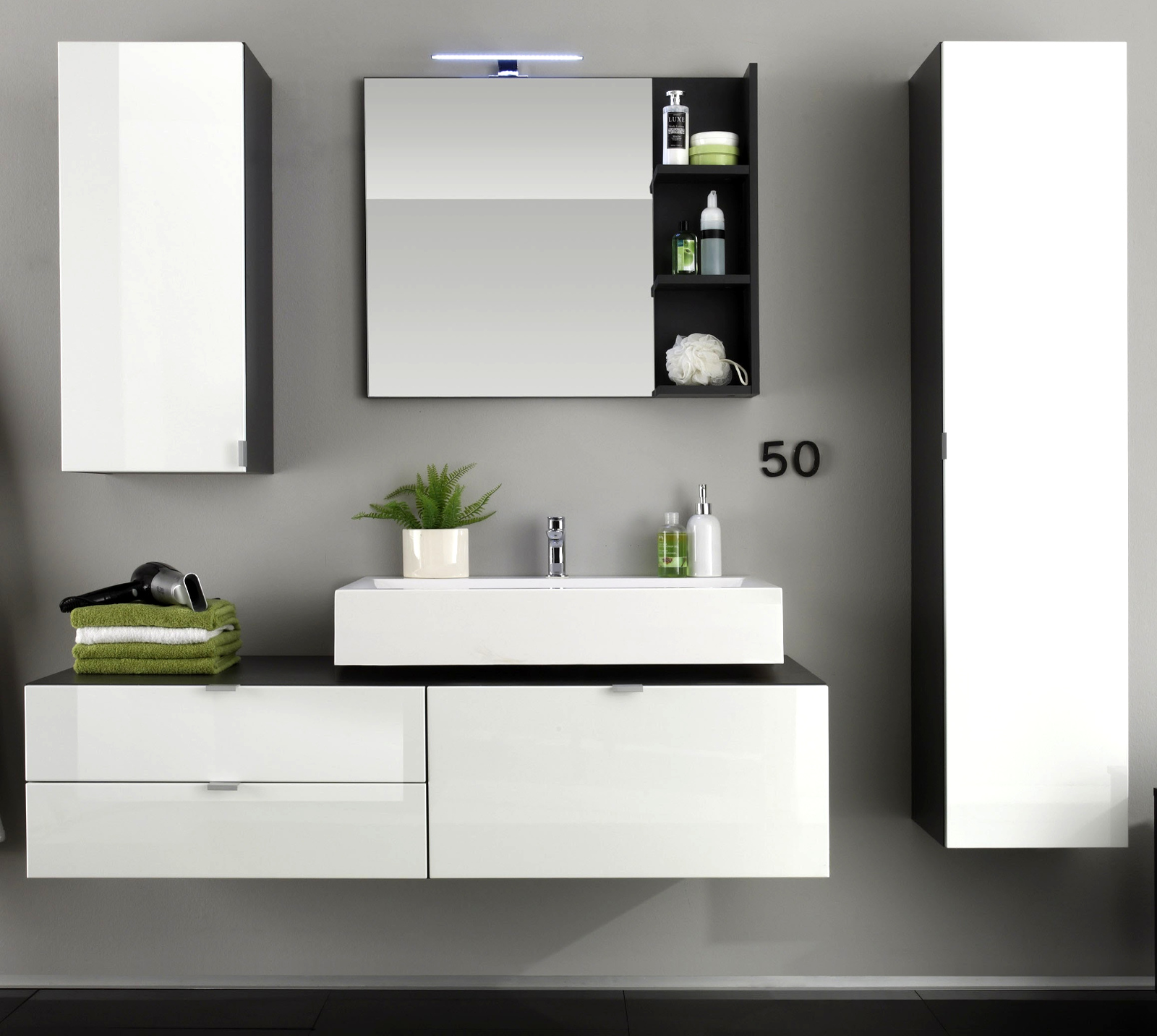 Badspiegel "Beach" grau (80x70 cm) günstig kaufen