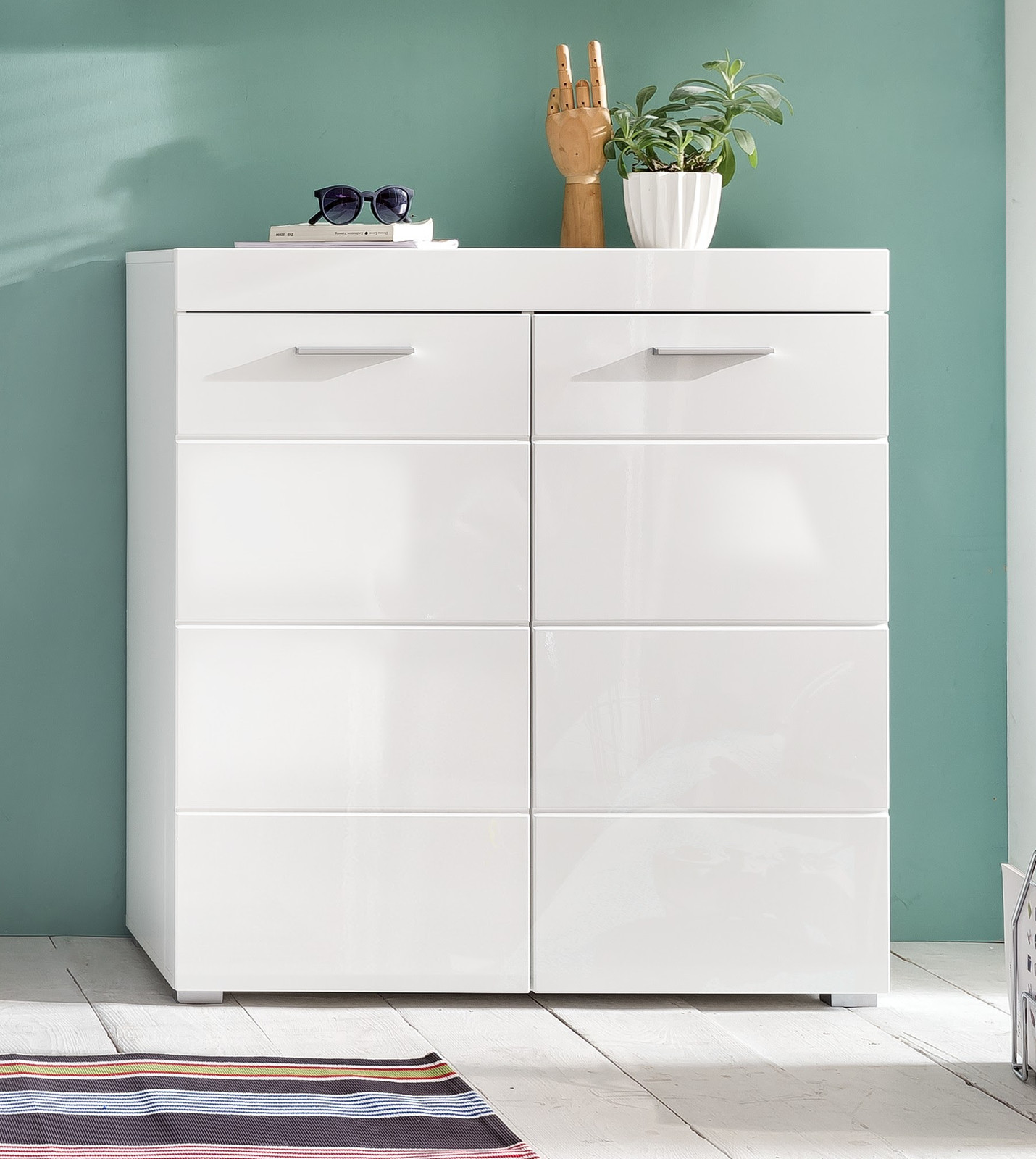Schuhschrank Amanda weiß Hochglanz