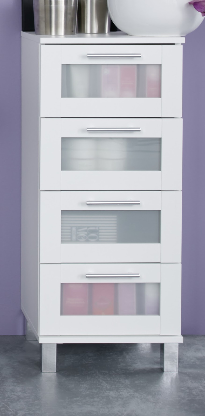 Badezimmer Kommode "Florida" in weiß 35 x 89 cm