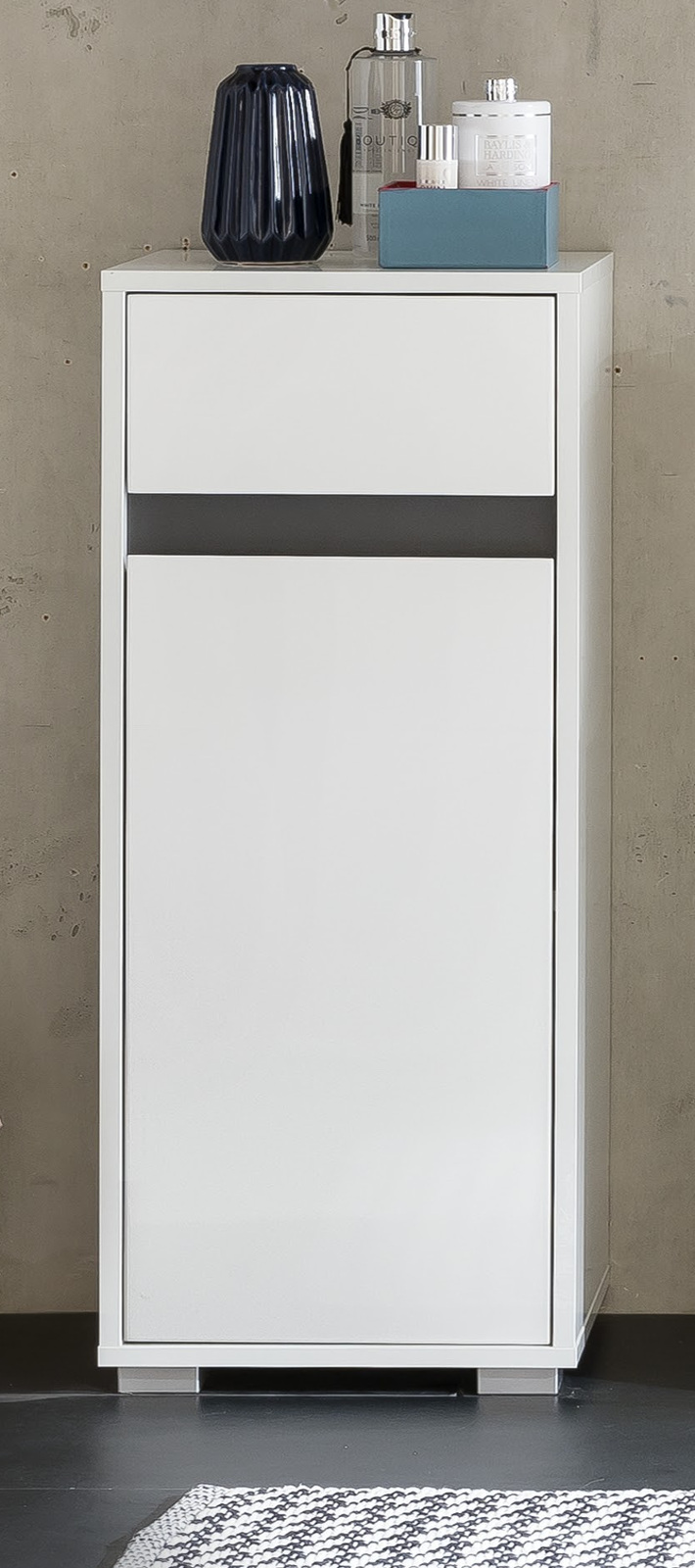 Badezimmer Standschrank Sol Hochglanz weiß