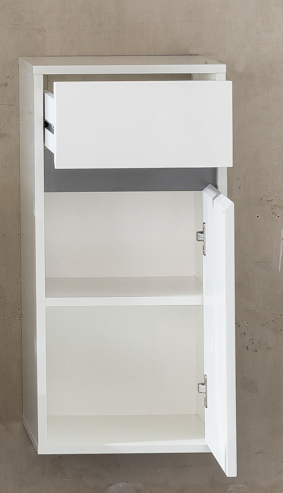 Badezimmer Standschrank Sol Hochglanz weiß