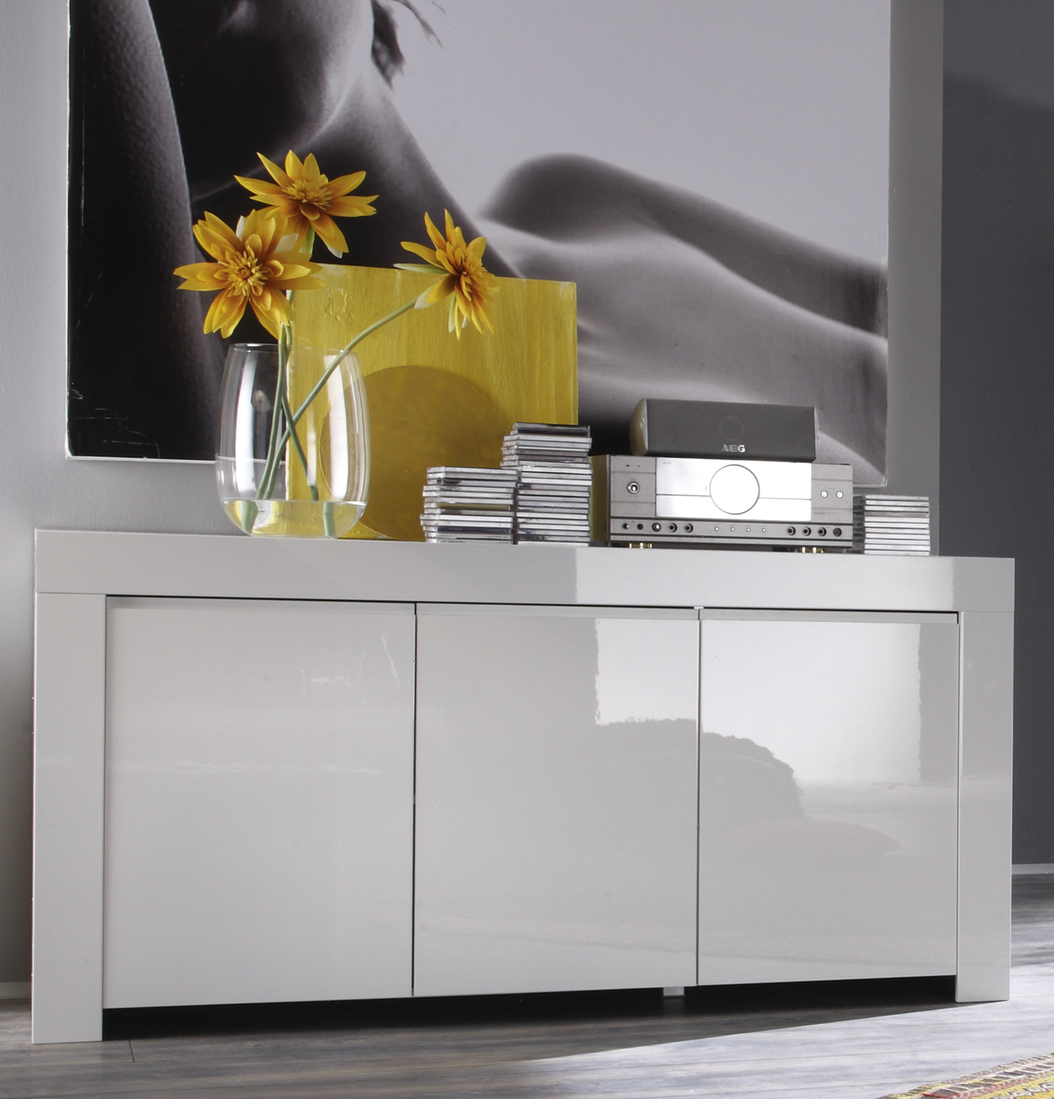 Sideboard in weiß Hochglanz Lack Italien Livorno