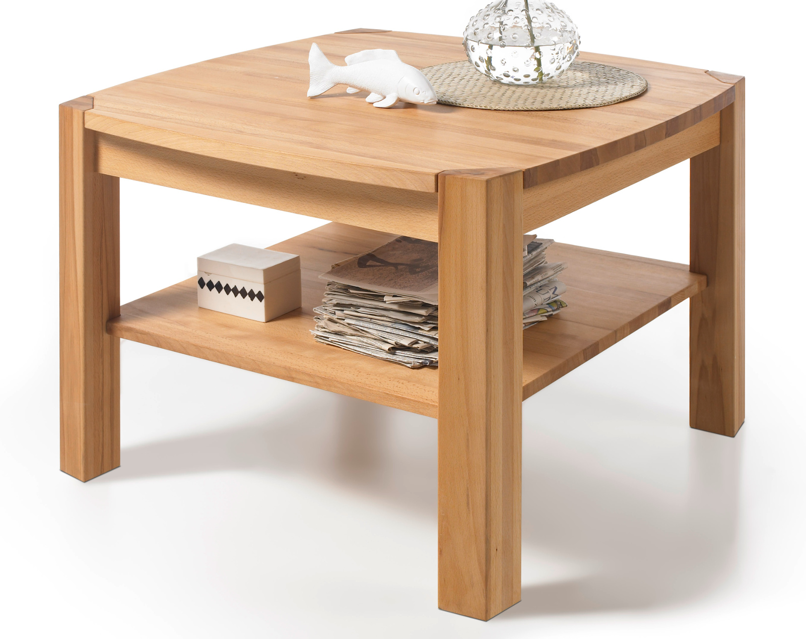 Couchtisch Kalipso in Kernbuche massiv geölt Wohnzimmertisch mit Ablage quadratisch 83 x 83 cm Couchtisch Kalipso in Kernbuche massiv geölt Wohnzimmertisch mit Ablage quadratisch 83 x 83 cm