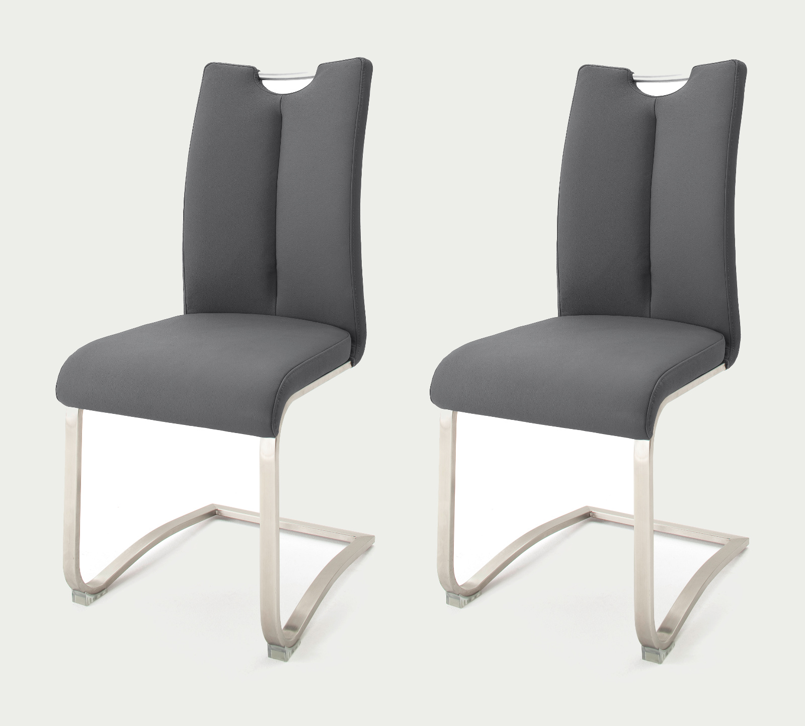 2 X Stuhl Artos Grau Schwinger Leder