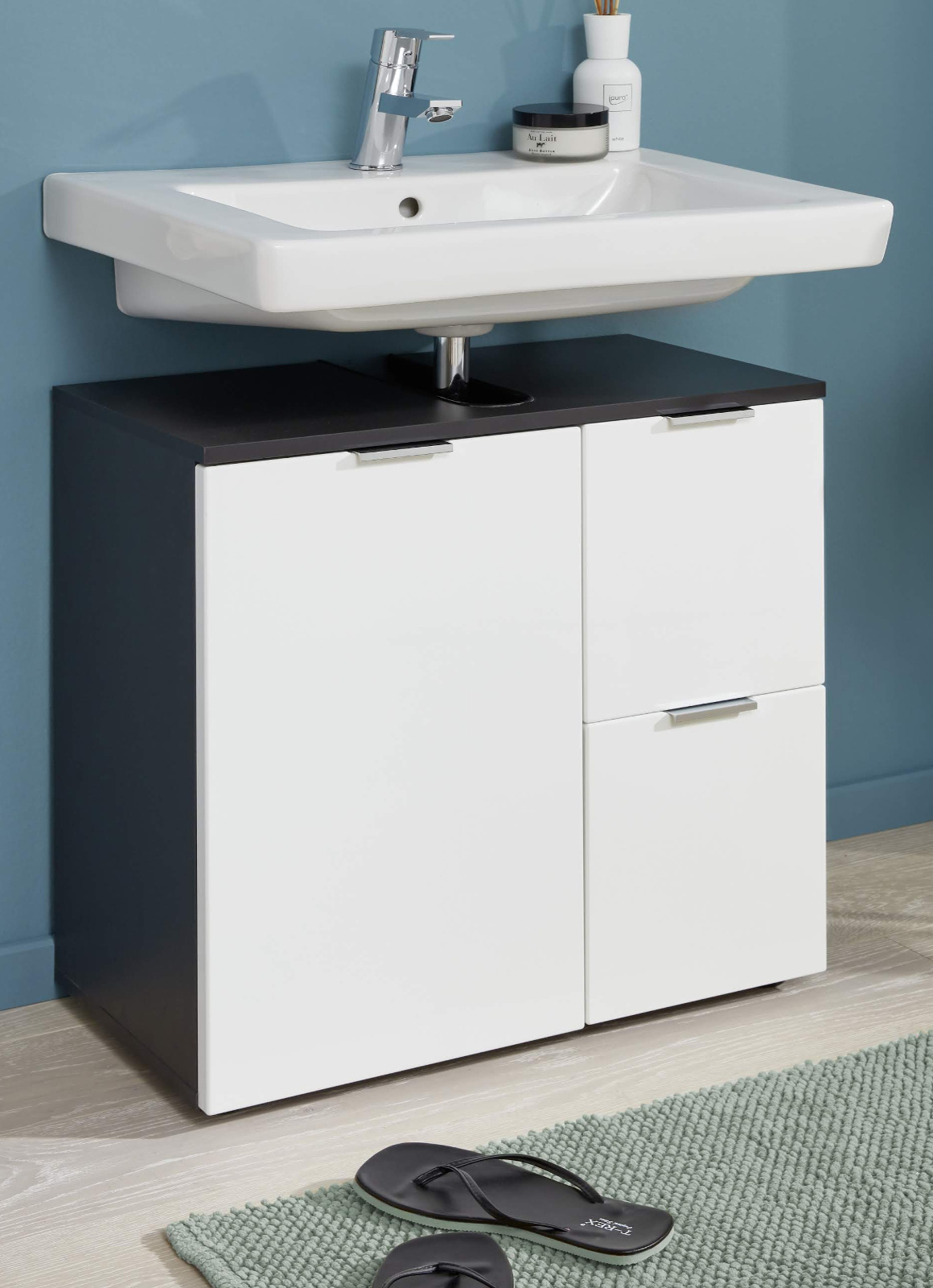Waschbeckenunterschrank Concept1 in Hochglanz weiß