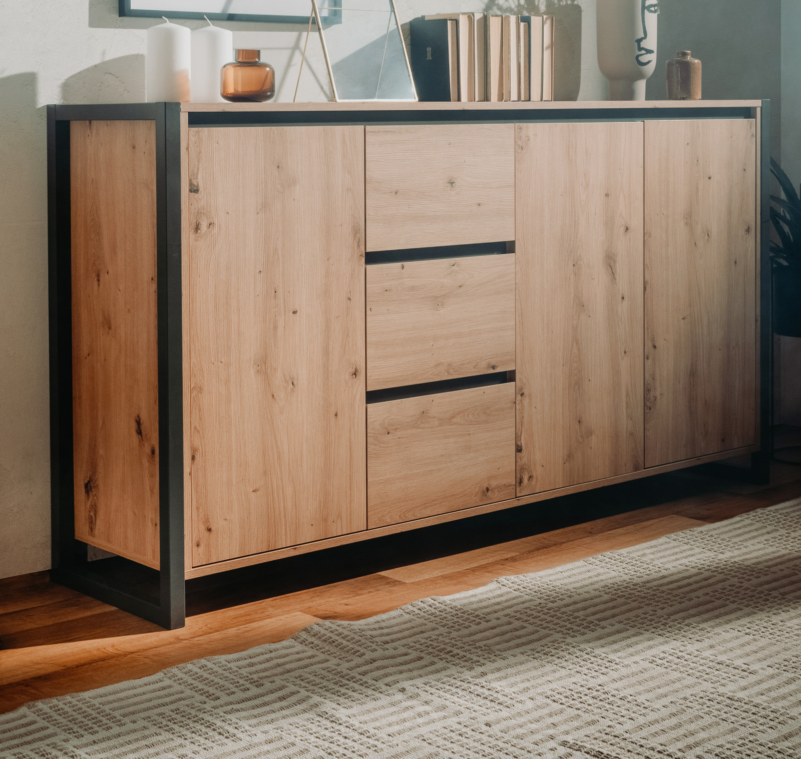 Sideboard Denver Artisan Eiche & Anthrazit 160 x 88 cm