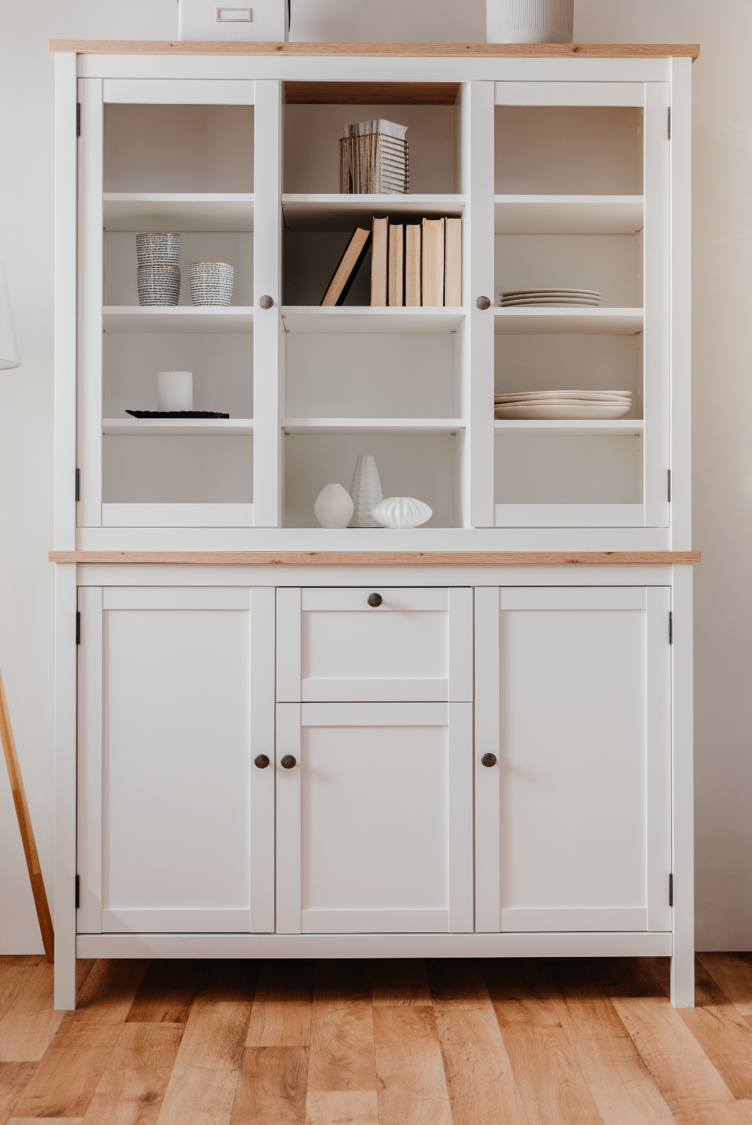 Buffetschrank "Bergen" weiß und Eiche 120 x 190 cm