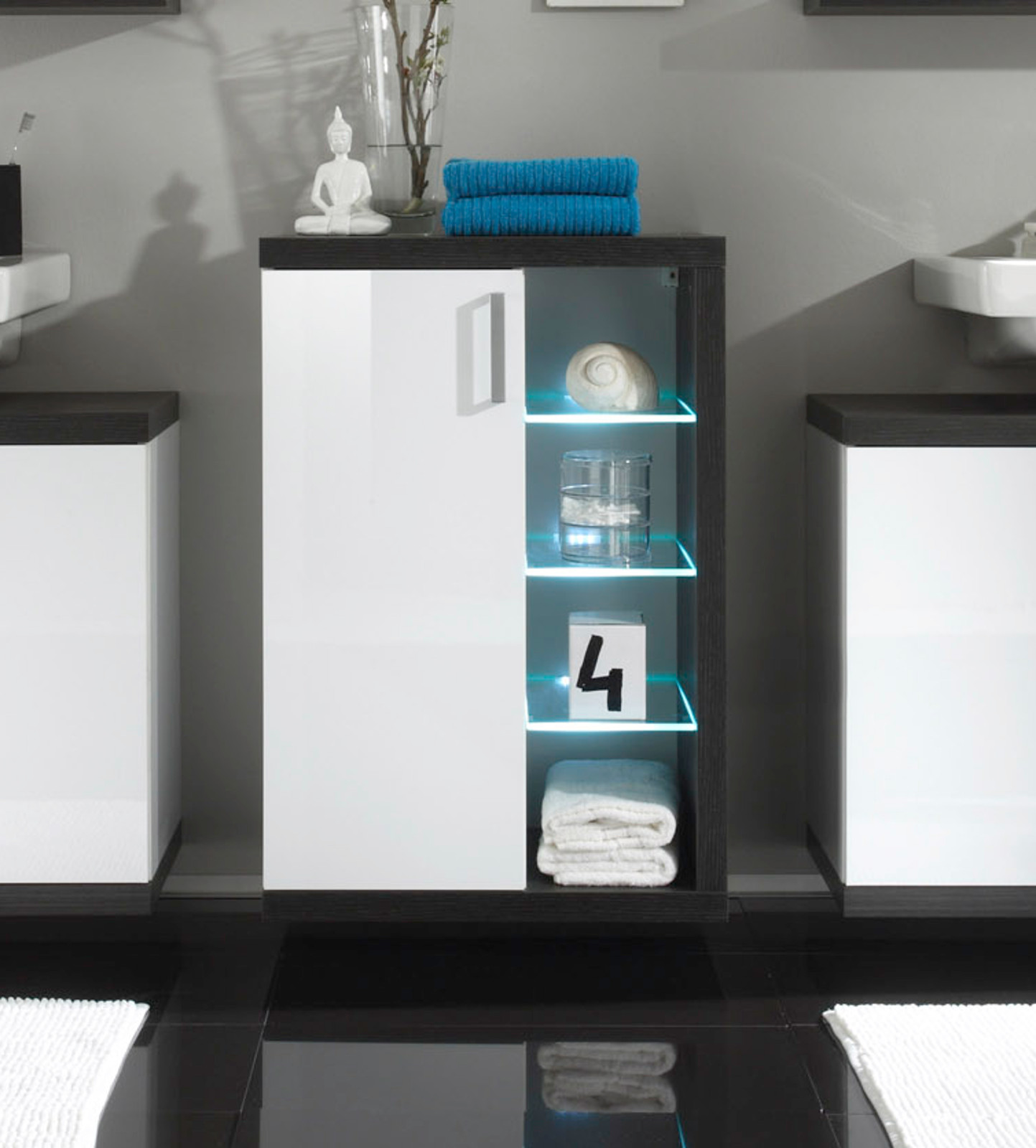 Badmöbel Sunrise Weiß/Silber günstig online kaufen