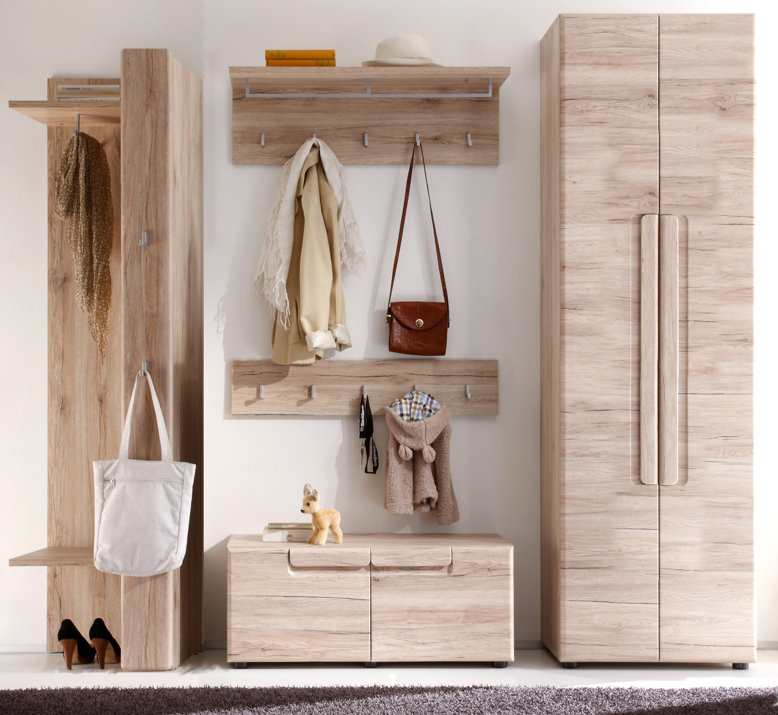 Garderobe Malea Eiche San Remo Set 5-teilig 238 cm