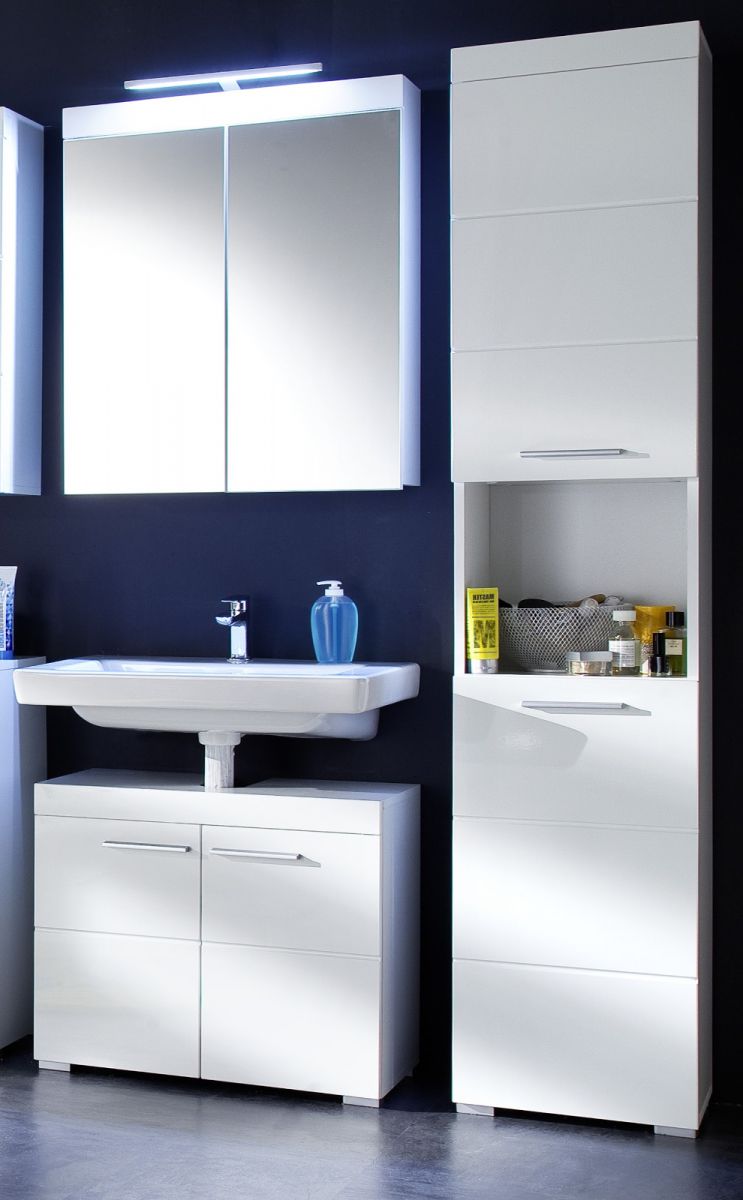 Spannende Badezimmer Hochschrank Weiss Hochglanz Ebenbild