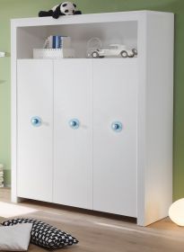 Babyzimmer: Kleiderschrank Olivia weiß, 3-türig (130 x 186 cm) Jungen Babyzimmer: Kleiderschrank Olivia weiß, 3-türig (130 x 186 cm) Jungen
