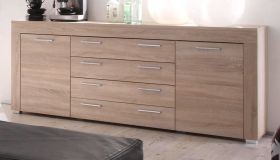 Wohnzimmer: Sideboard Boom Sonoma Eiche hell, sägerau (176x79 cm) Wohnzimmer: Sideboard Boom Sonoma Eiche hell, sägerau (176x79 cm)