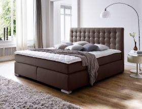 Boxspringbett Isabelle 160 x 200 cm Leder Optik braun 7 Zonen Multi Tonnentaschenfederkern Matratze Boxspringbett Isabelle 160 x 200 cm Leder Optik braun 7 Zonen Multi Tonnentaschenfederkern Matratze