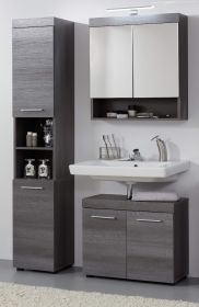 Badezimmer Badmöbel Set Runner in Sardegna grau Rauchsilber Badkombination 3-teilig 103 x 190 cm Badezimmer Badmöbel Set Runner in Sardegna grau Rauchsilber Badkombination 3-teilig 103 x 190 cm