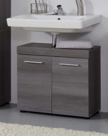 Badezimmer Waschbeckenunterschrank Runner in Sardegna grau Rauchsilber Badschrank 2-türig 58 x 57 cm Badezimmer Waschbeckenunterschrank Runner in Sardegna grau Rauchsilber Badschrank 2-türig 58 x 57 cm