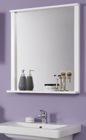 Badezimmer Spiegel Florida in weiß Badspiegel mit Ablage 63 x 78 cm