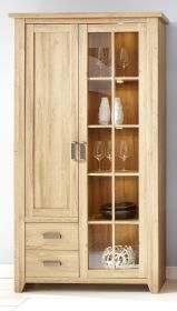 Vitrinenschrank in Eiche Alteiche 113x206 cm Vitrine Canyon Vitrinenschrank in Eiche Alteiche 113x206 cm Vitrine Canyon