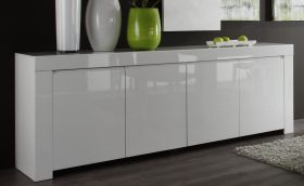 Kommode Livorno in weiß Hochglanz lackiert - Sideboard 210 x 84 cm Kommode Livorno in weiß Hochglanz lackiert - Sideboard 210 x 84 cm