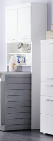 Waschmaschinenschrank Amanda in weiß Hochglanz Badmöbel 63 x 187 cm Waschmaschinenschrank Amanda in weiß Hochglanz Badmöbel 63 x 187 cm
